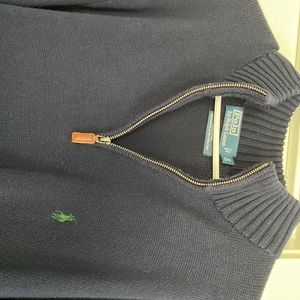 Navy blue. Size- large tall. Like brand new. Rarely worn.